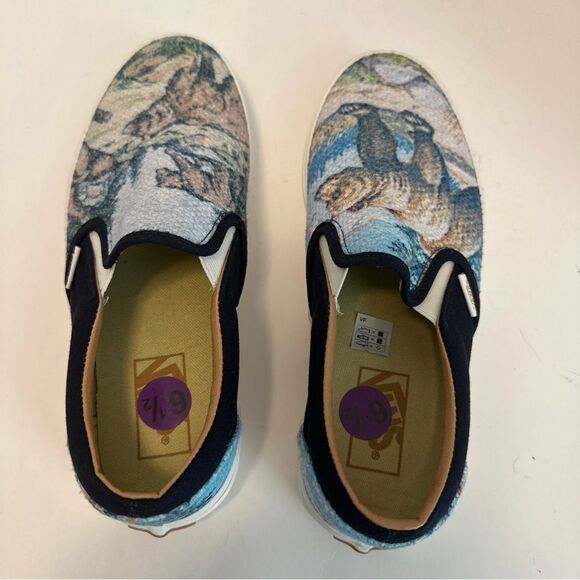 Vans Slip On Shoes Cali Tapestry Forest Bear Skateboarding Sneakers Landscape - Picture 1 of 12